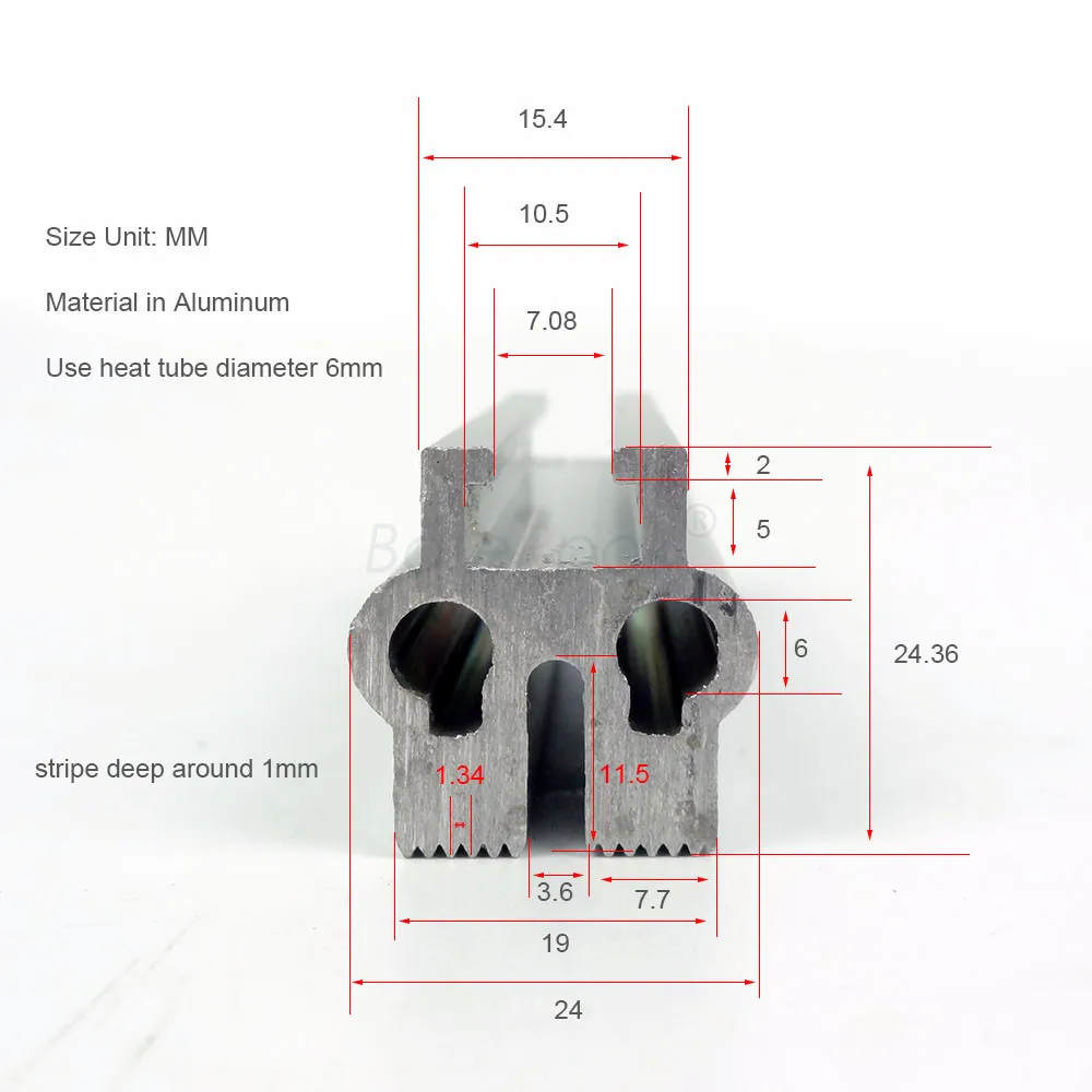 BateRpak Vertical packaging machine heating aluminum block Tea Bag Sealing Machine sealing Jaw assembly,1set price