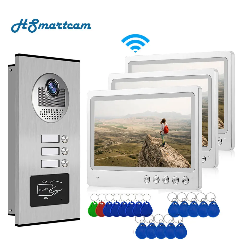 APP Video Intercom 9 Inch Wifi Video Door Bell Intercom System with 2-3 Family Multi nits Apartment Video Door Phone Intercom