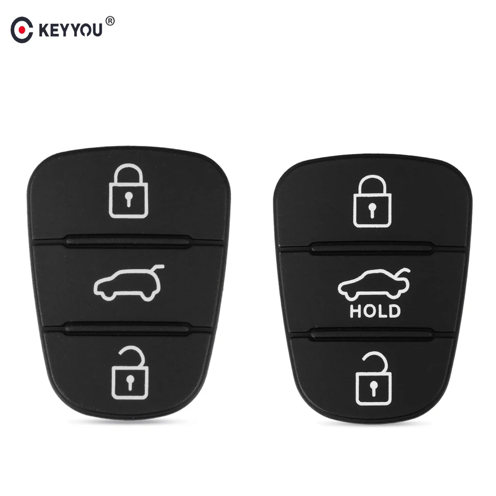 

KEYYOU Replacement Rubber Button Pad For Hyundai Solaris Accent Tucson l10 l20 l30 Kia Rio Ceed Flip Remote Car Key Shell