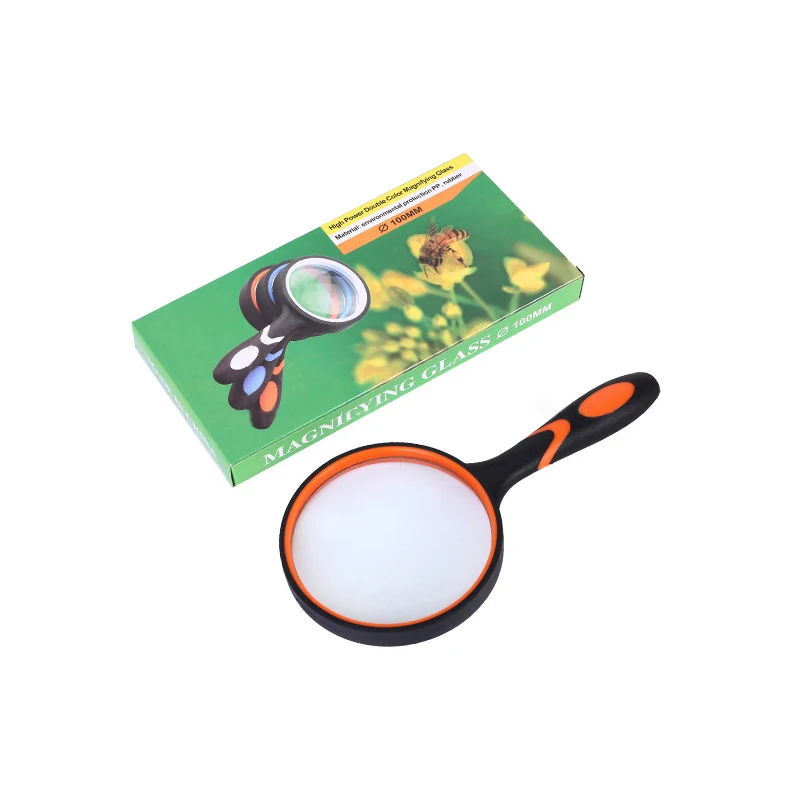 6X 7X 8X 10X Magnifying Glass Handheld Magnifier 50/65/75/100mm Lens diameter for Antique Jade Jewelry Newspaper Book Reading