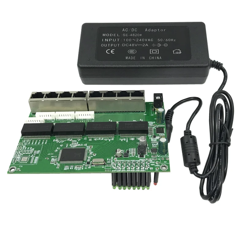 Промышленный модуль коммутатора Ethernet, 8 портов, неуправляемый, 10/100 Мбит/с, плата PCBA, OEM порты автоматического определения, плата PCBA, материнская плата OEM