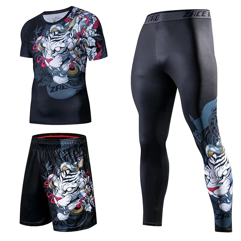 Terno de camiseta e shorts masculino de verão, roupas esportivas masculinas, ginástica fitness, praia