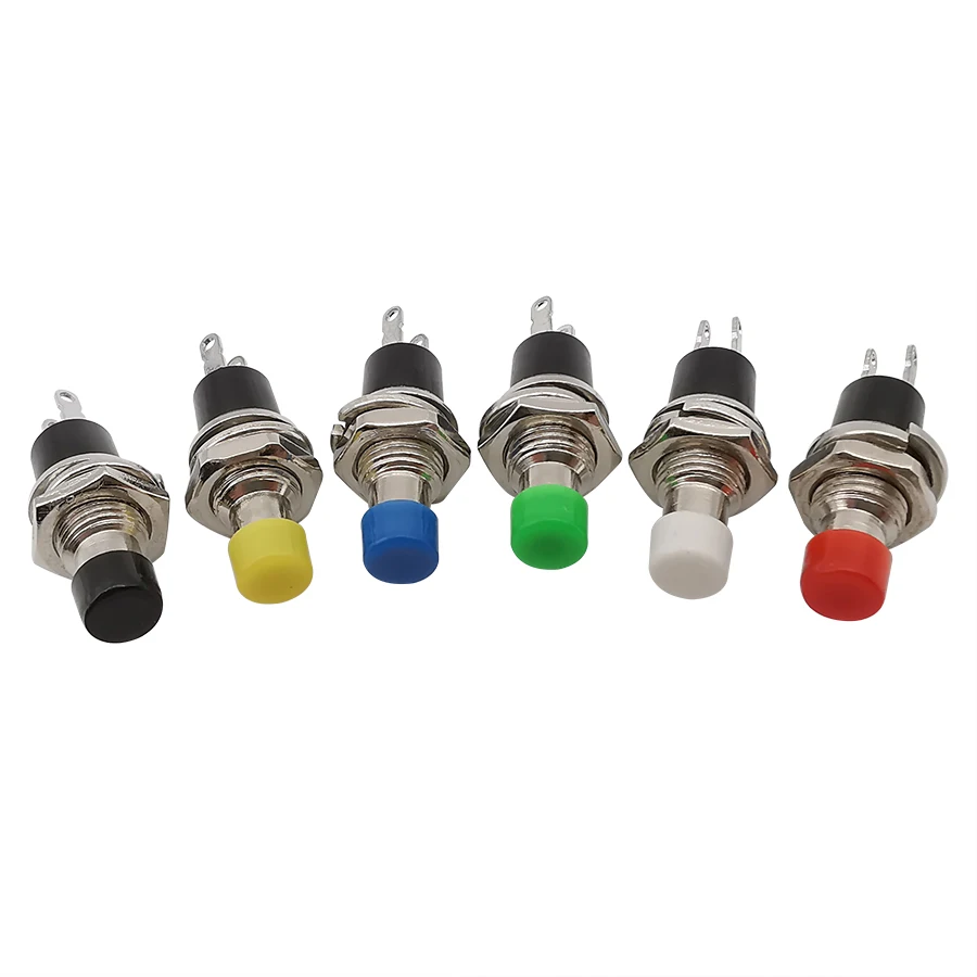 5Pcs PBS-110 Push Button Switch Mini 2 Pin Normally Open ON-OFF 250V/1A 125V/3A Round Momentary Self Reset Switchs