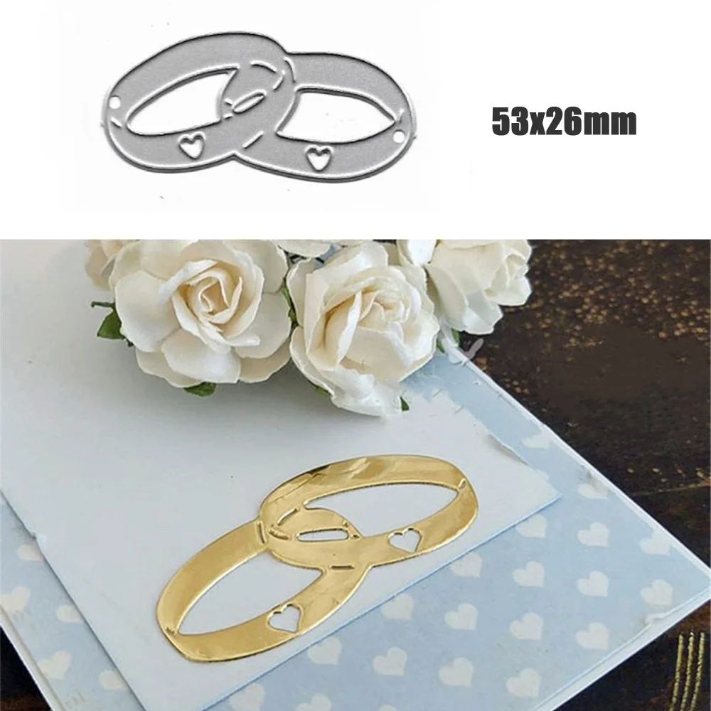 Wedding Rings Metal Cutting Dies Scrapbooking Stamps Craft Embossing Die Cut Making Stencil Template