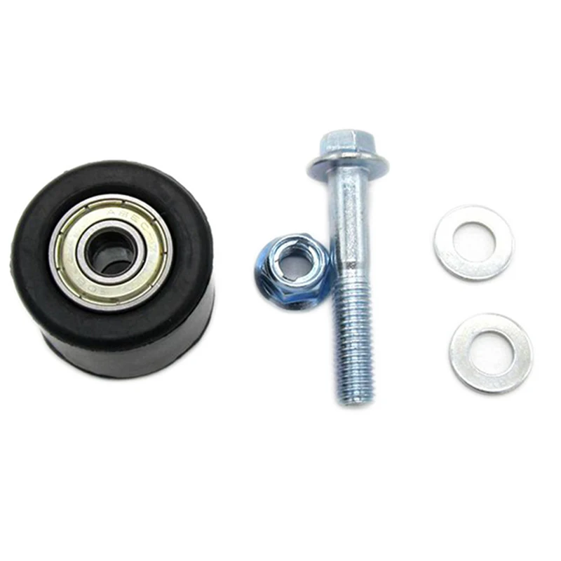 1pc Motorcycle Chain Tensioner Roller Guide 8mm Pulley Wheel Slider With Bolt Gasket For YFZ 350 Car Maintenance Accessories