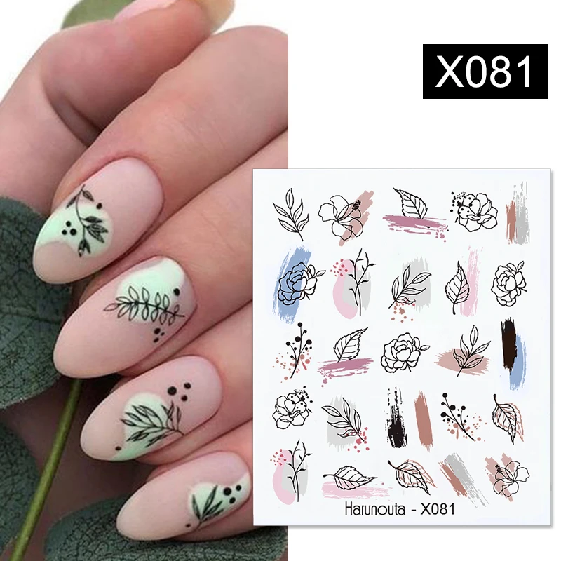 1 Sheet Lavender Bouquet Design Water Decals Summer Flower Leaves Transfer Nail Art Sticker For Nails Slider Decorations