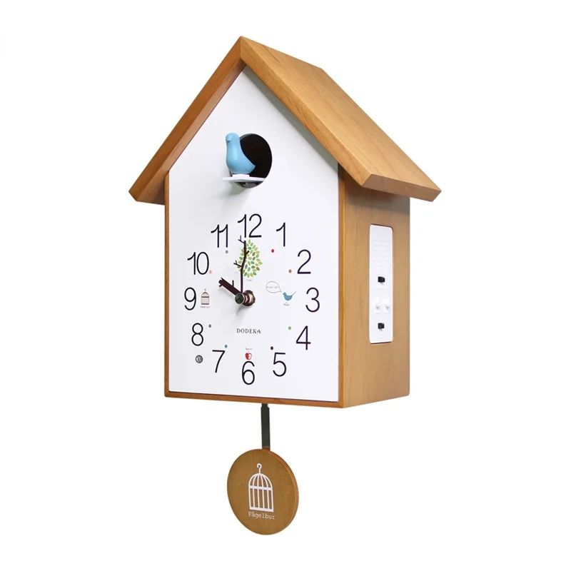 

Wood European Cuckoo Pendulum Wall Clock Vintage House Simple Living Room Home Fashion Hourly Time Wall Clocks Decorative C6T