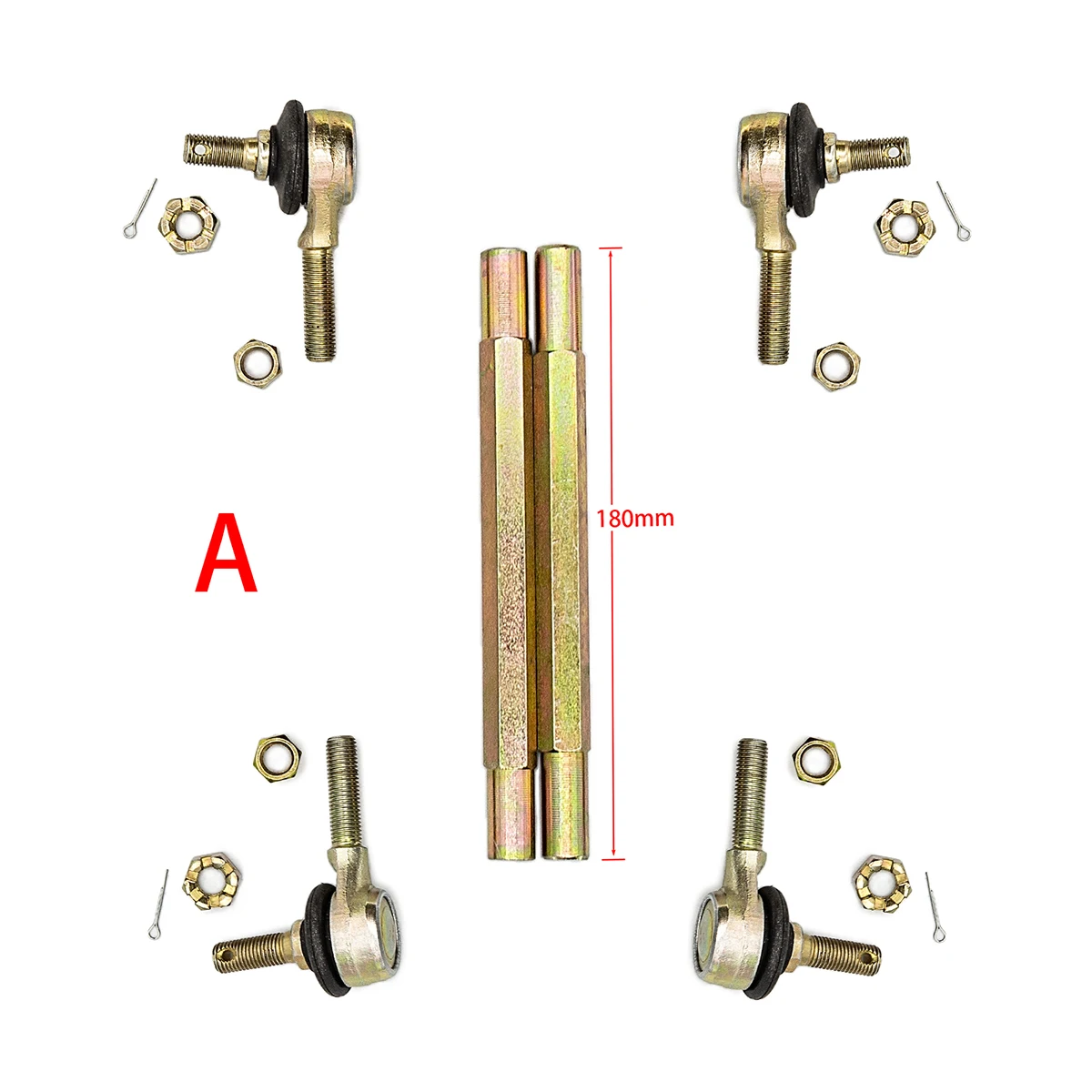 45MM-350MM M10 12 Steering Shaft Tie Rod With Tie Rod Ball Joint  for 4 Wheel Kart Modification ATV Quad 50cc-250cc M10