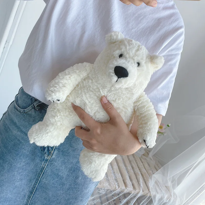 31cm Fluffy Polar Bear Stuffed Animal Toy Sea Animals White Bear Plush Toys Baby Gifts