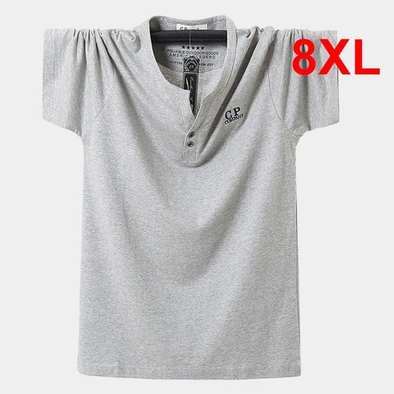 6XL 7XL 8XL Plus Size T-shirt Men 2021 Summer Short Sleeve Tshirt Cotton Casual Solid Color Tops Tees for Fat Male Big Size