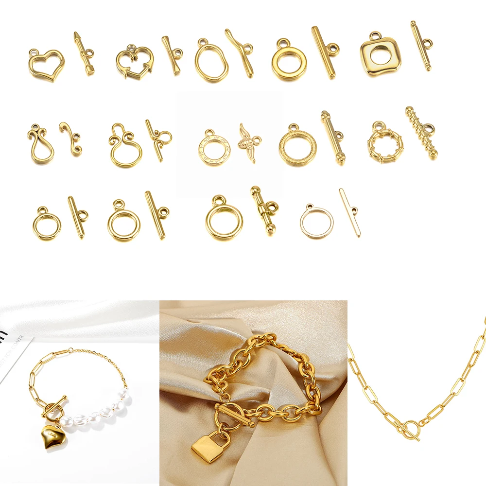 

Застежки из нержавеющей стали переключение застежки выводы, для браслетов, ожерелий, 3 комплекта