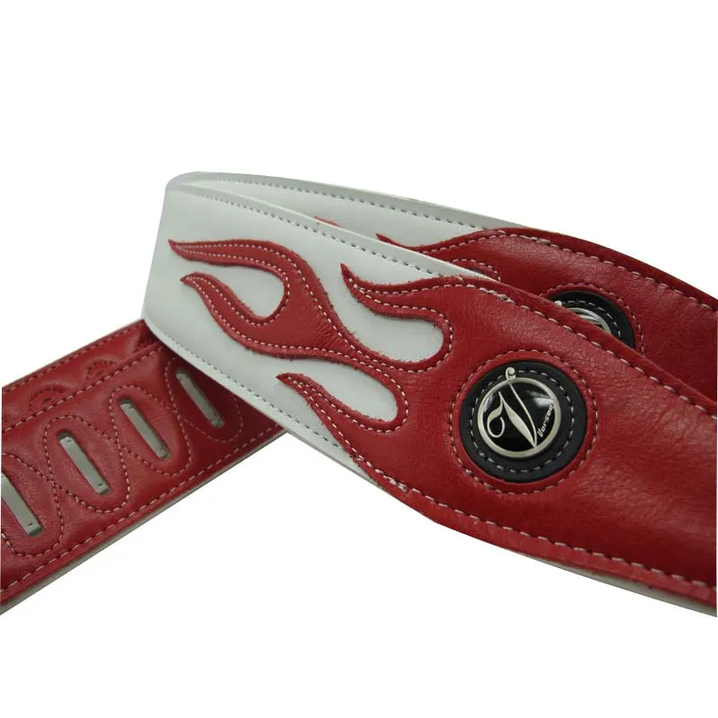 Vorson Gitarrengurte, Bassgurte, Persönlichkeit, PU-Leder, Red Flame Series Gitarrengurt-Zubehör – Detail 5