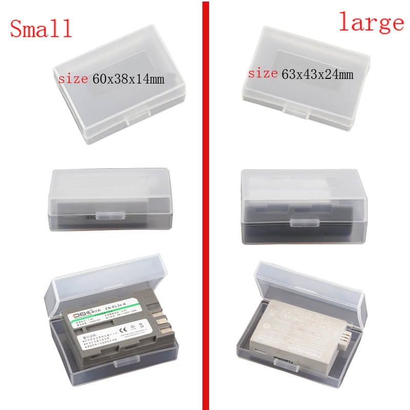 10pcs Small / Large Size Lithium Battery Box Battery case Battery Protection Storage Box can put a variety of SLR Camera battery