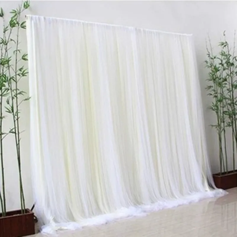 Upscale 4MX8M Double Layer Design Wedding Decoration Background Curtain For Christmas Event Birthday Party Scene Layout