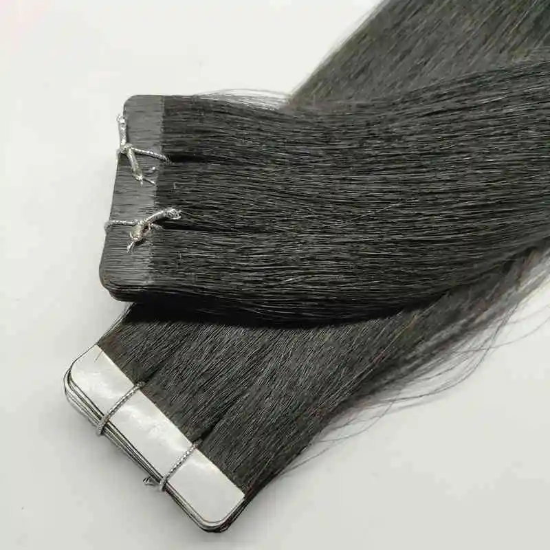 Bluelucky One Donor Virgin Natural Color Remy Human Hair Tape In Extensions Straight 2.5g/Piece