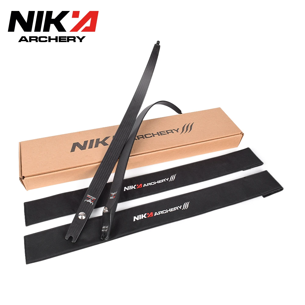 1 pair Nika Archery N3 Recurve Bow Limbs 55% Carbon Fiber with Small BULL Logo Limbs 22-46lbs Archery Recurve BOW