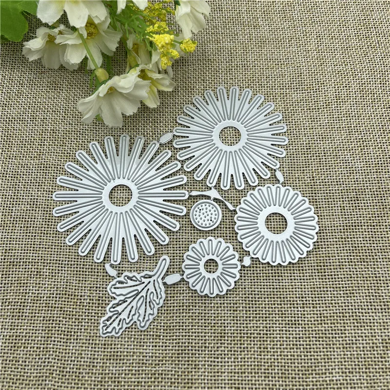 3D Flower circle Leaf Metal stencil mold Cutting Dies decoration scrapbook die cuts Album Paper Craft Embossing DIY Card Crafts