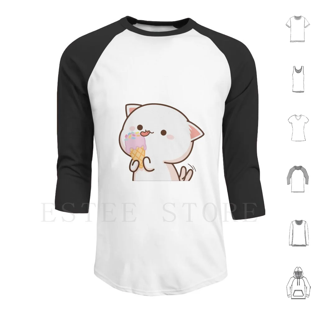 Sudaderas con capucha Peach And Goma Mochi Cat Ice Cream, Peach Cat, Goma Mochi Cat, Kitty, Lindo, Romántico, Kawaii, Novio