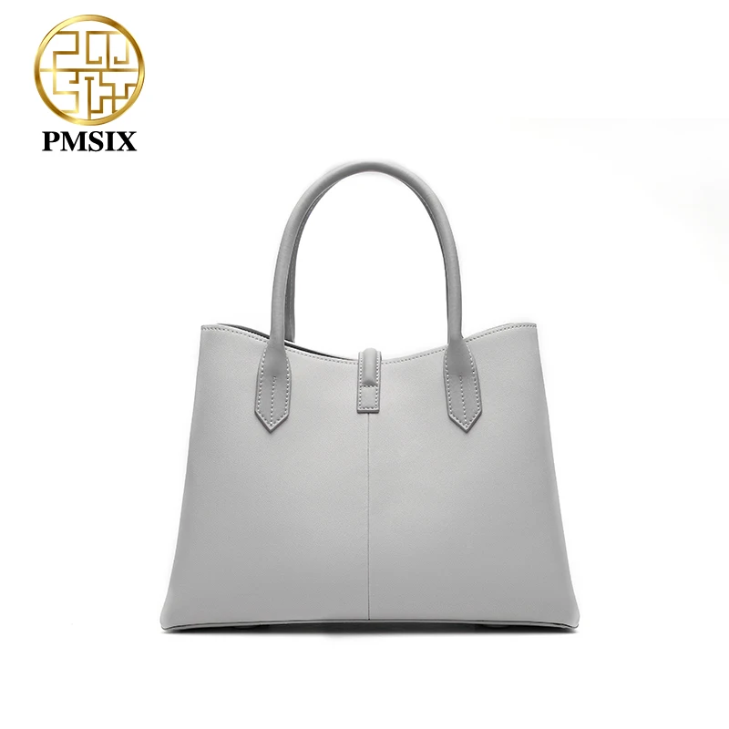 PMSIX Cow Leather Women Handbags Luxury Flower Embroidery Female Handbag Designer Shoulder Bag Fashion Elegant Simple Women Bags