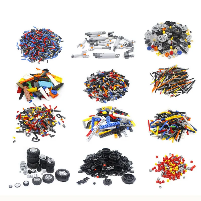 Wholesale Technical Parts Beam Arms Pin Connector Axle Gear Steering Wheels Hole Arm Building Blocks DIY MOC Brick DIY Toy Gift