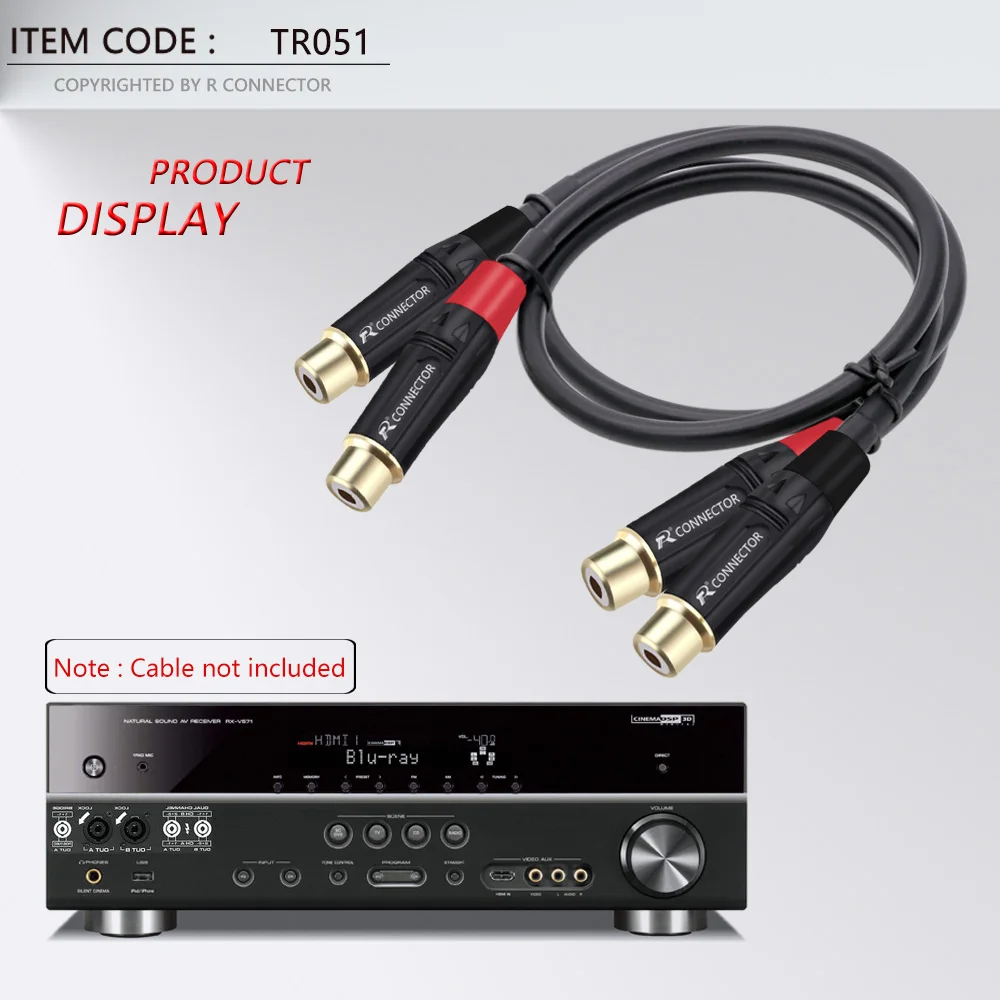 2pcs RCA Female Audio Video Jack Connector Lotus Jack Black Plating Electrophoresis With Gold Plated Head