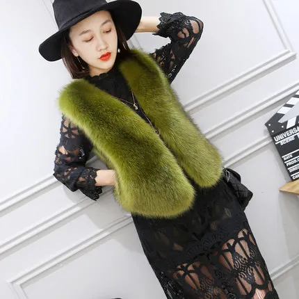 Top brand shipping New Free Faux Fox Fur Slim Vest  high quality