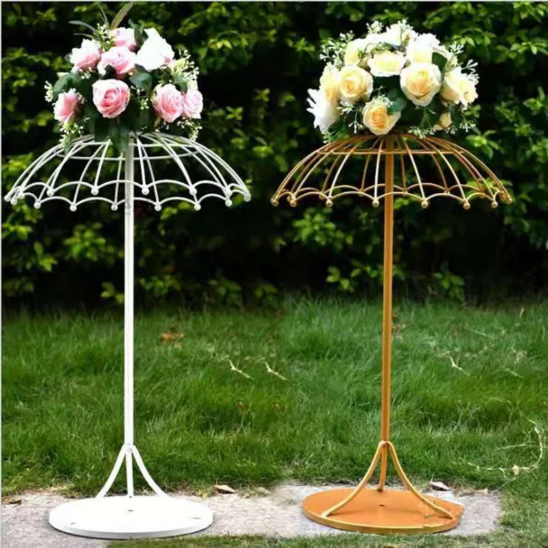 1PCS Unique Wedding Table Centerpieces Decorations Umbrella Flower Stand Creative Welcome Area Metal Ornaments Road Cited