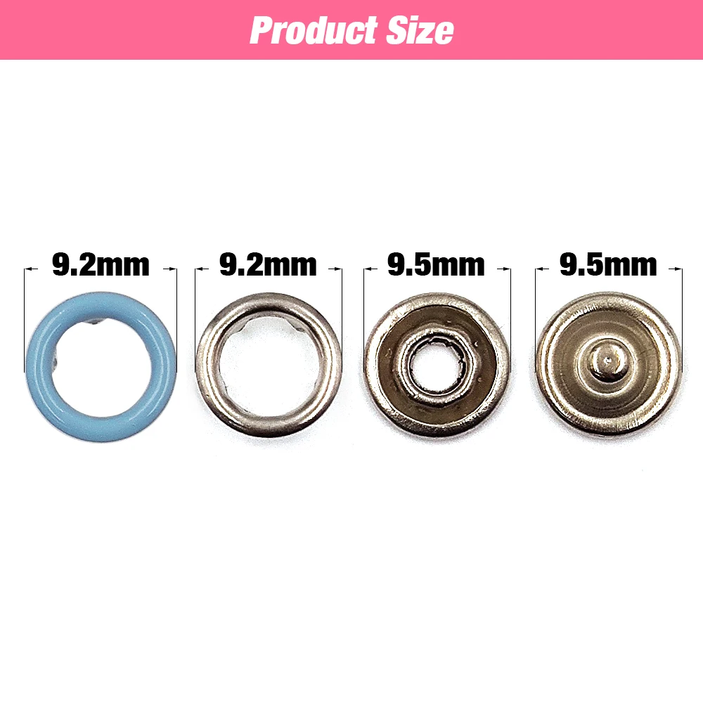 10-100 Sets 9.5mm Metal Prong Snap Button Fasteners Press Button Studs Hollow Prong Ring For Clothes Garment Sewing Bags Shoes