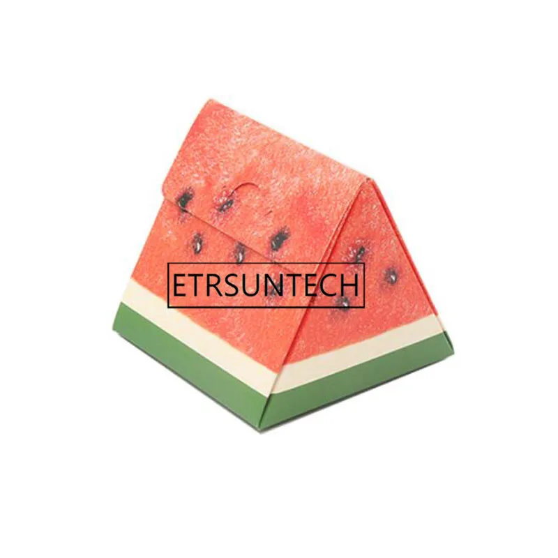 200pcs Summer Watermelon Fruit Paper Box Candy Cookie Box Wedding Birthday Party Gifts Packaging 11*11*11cm