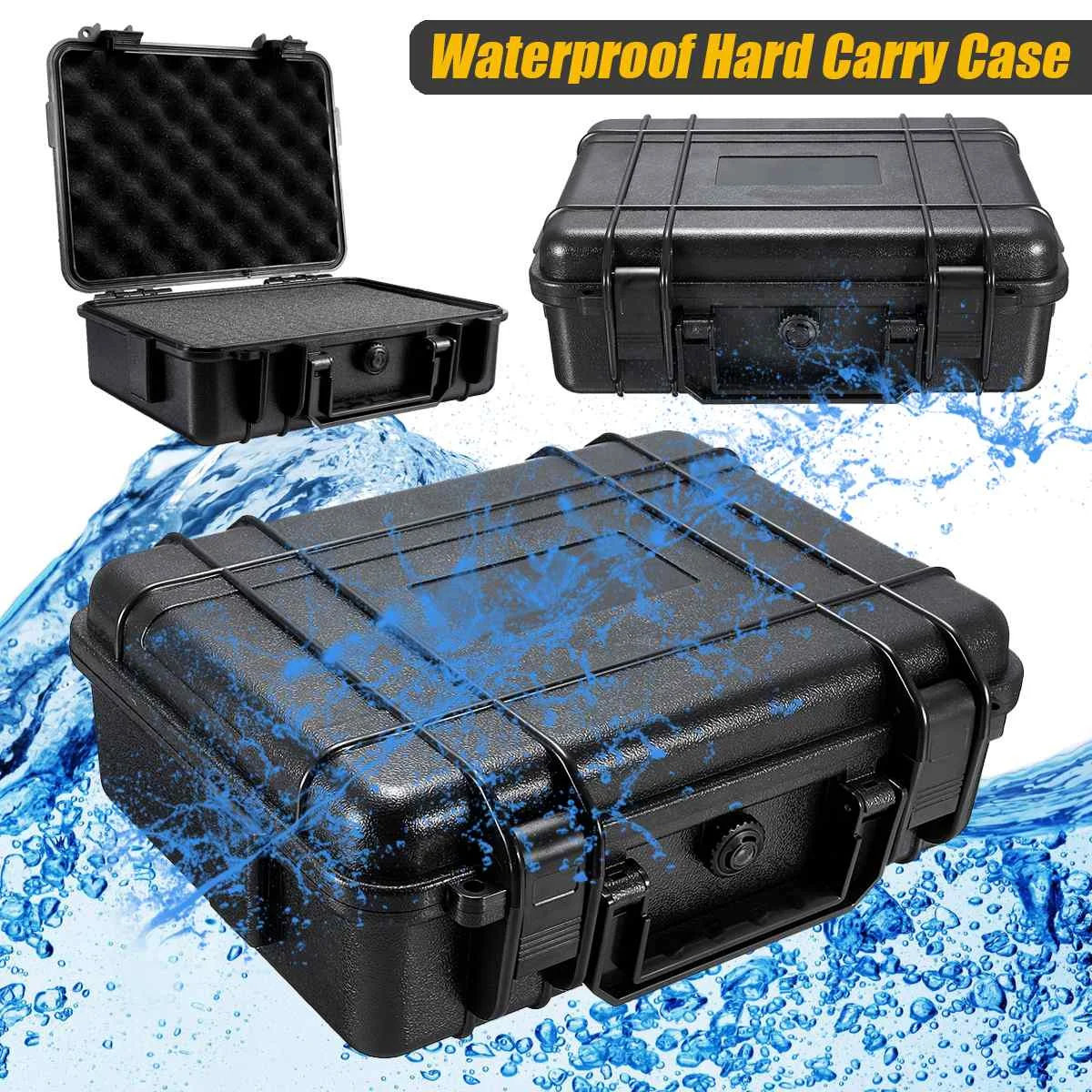 3 Large Sizes Waterproof Hard Carry Tool Case Bag Storage Box Camera Photography With Sponge For Tools Safety Protector Organize