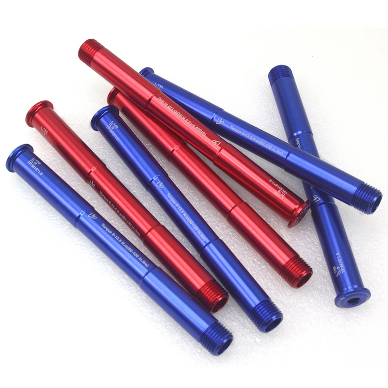 HEPPE Bike Thru Axle 15x110 Front Fork Skewers MTB Road Bike Quick Release 158mm Red Blue Thru Axle Skewers for ROCK SHOX 15x110