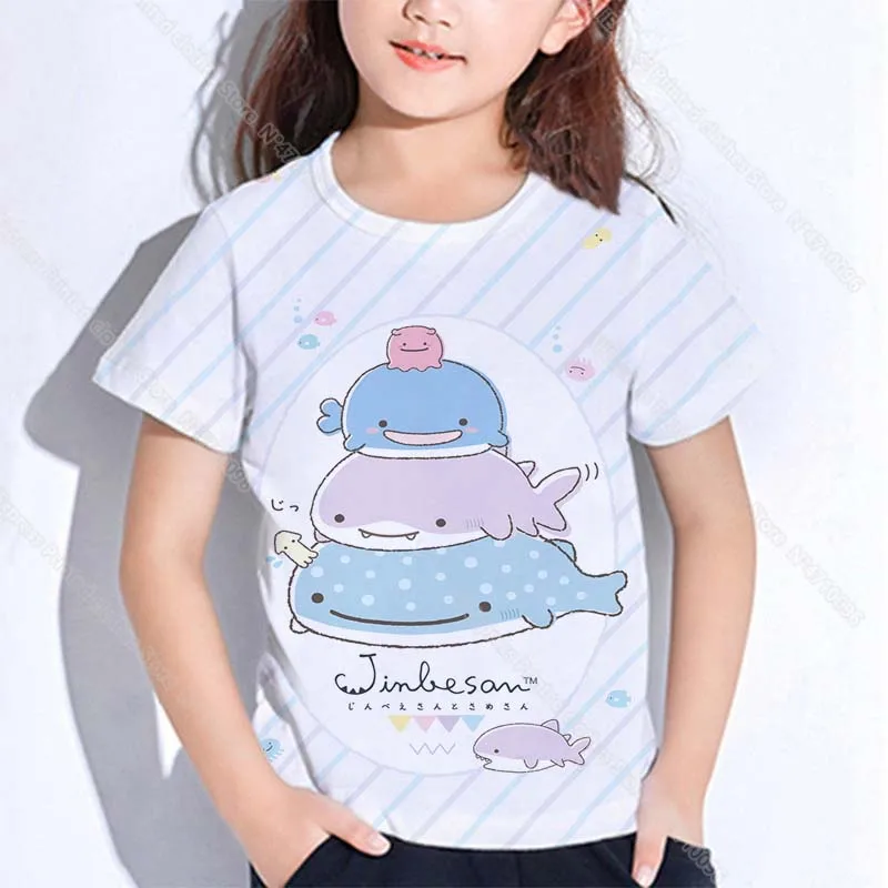 Dzieci Sumikko Gurashi koszulki letnie dzieci Cartoon 3D drukuj koszulki chłopcy dziewczęta nastolatki koszulki Camiseta maluch koszulka Anime topy