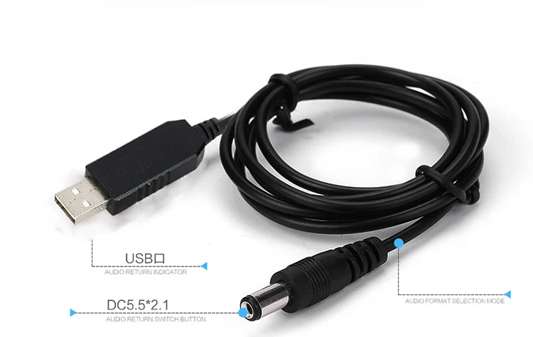 INTLLAB-cable de alimentación móvil, cable de refuerzo USB