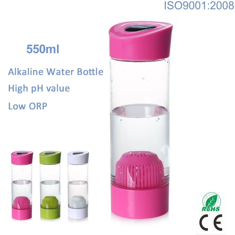 

550ml Portable Hydrogen AlkaCup Mineral Alkaline Ionizer Water Filter Bottle Outdoor H2 Water Purifier Cup Alka Flask