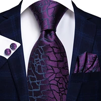 Jacquard Peacock Blue Novelty Design Wedding Tie For Men Hanky Cufflinks Gift Mens Necktie Set Business Party Dropshipping 2