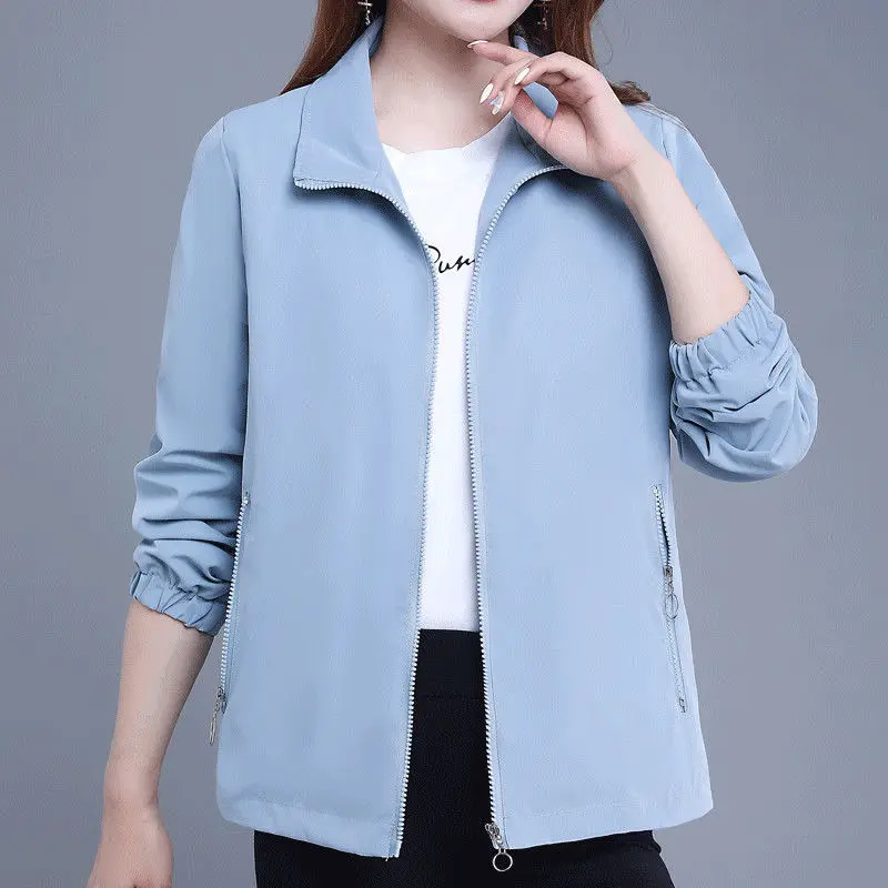 Jacket Women 2025Spring Autumn New Loose 4XL Fashion Windbreaker Coat Western-Style Mother Casual Jackets  Female 647