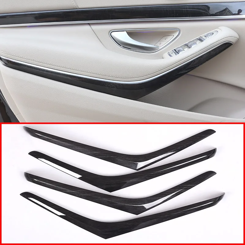 4pcs/set For Mercedes benz W222 S Class S320 2014-2017 Car-styling ABS Dark Wood Grain Interior Door Decotation Strips Trim