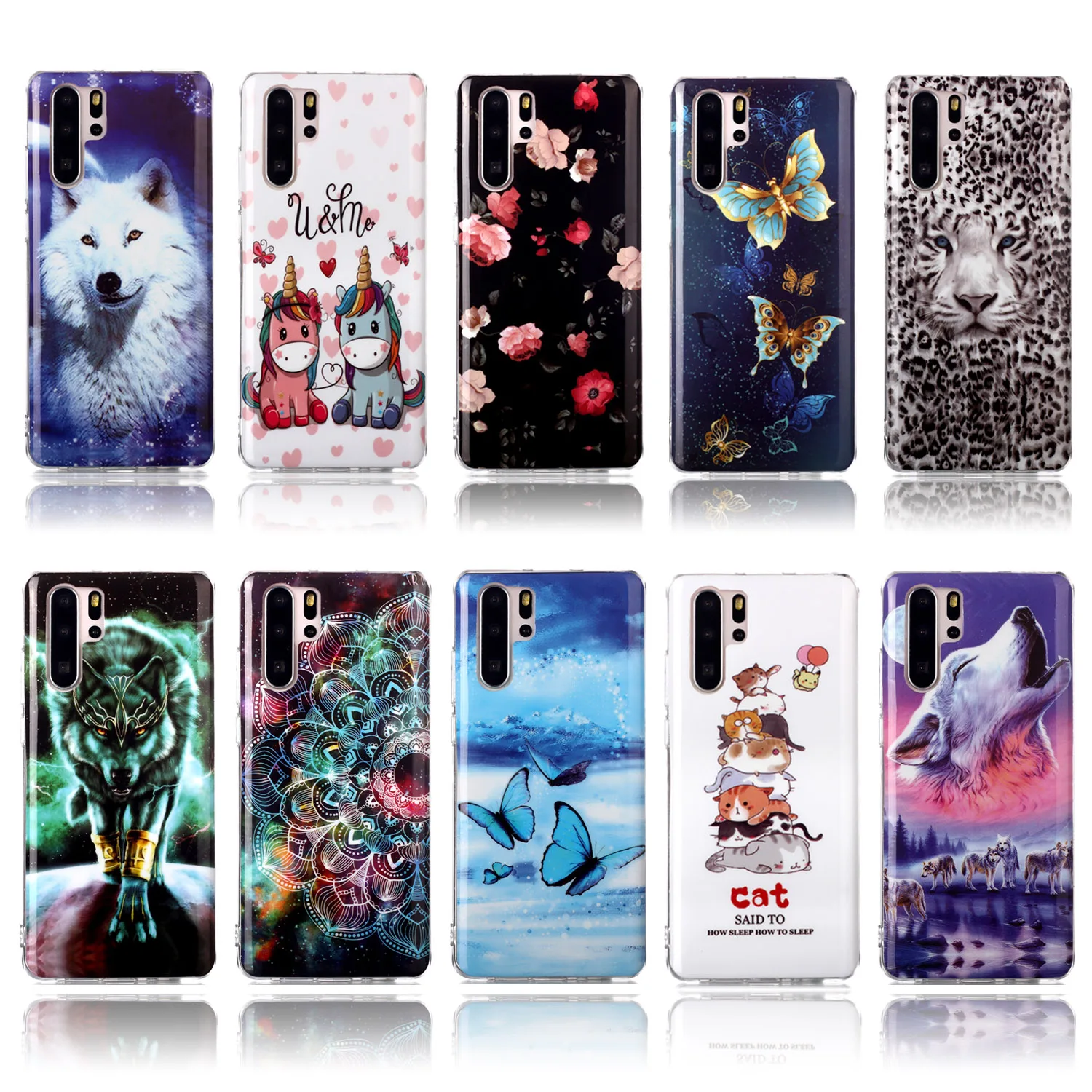 Unicorn Telephone Mobile Cases For estojo Huawei P30 sFor Huawei ajax P30 Lite P20 P40 Pro Fundas Soft Silicone Case Coverage