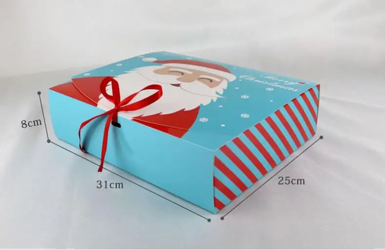 31*25*8cm Merry Christmas paper box, candy food Biscuits Packaging Box Macarons Biscuits boxes SN3637