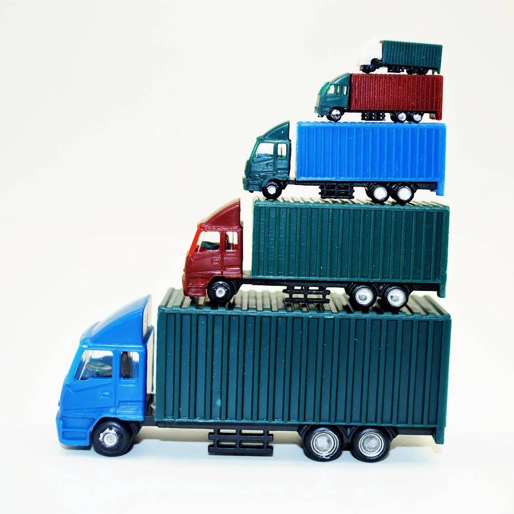 Model Car Container Truck Model Toys 1:100-1:500 ABS Plastic For Train Layout Diorama