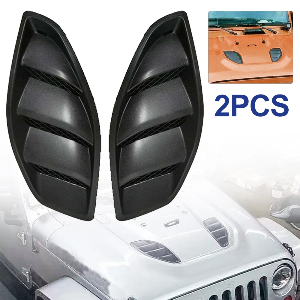 2x Louvers Engine Inlet Hood Vents For 10th Anniversary Jeep Wrangler JK 2007-18 