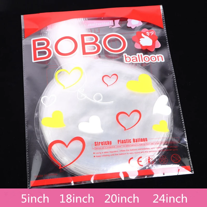 Rose Bobo Ball Transparent Round BOBO Ball 5/18/20/24 Inch Helium Balloon Can Float In The Air Birthday, Wedding Party Supplies