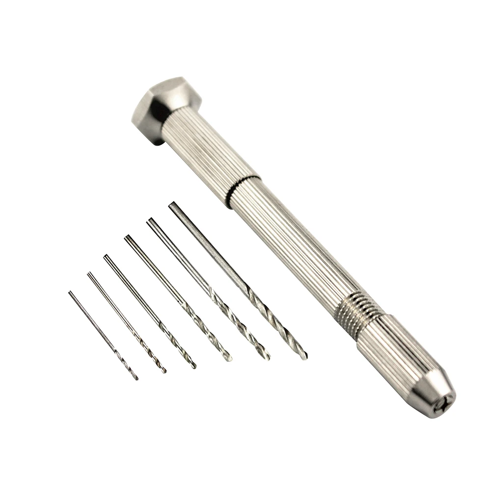 

OPHIR Pro Mini Hand Twist Drill Set with 6pcs 0.8mm-2mm HSS High Speed Steel Twist Drill Bit Sets for Gundam Model DIY MG004