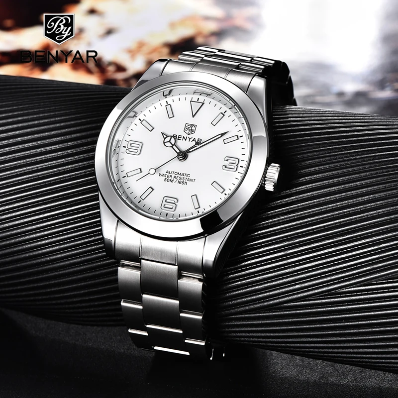 Men\'s Watches BENYAR Top Luxury Brand Men Mechanical Automatic Watch For Men Sport Business Stainless Steel Relogio Masculino