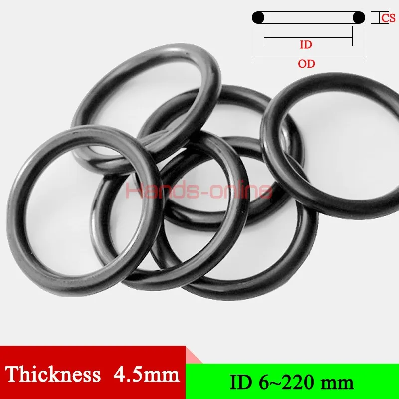 

NBR Thickness 4.5mm/0.177" Oring Mechanical Seal Rubber Ring Gaskets O-ring O Rings Nitrile Rubber Gasket Ring Seal Washer Seals