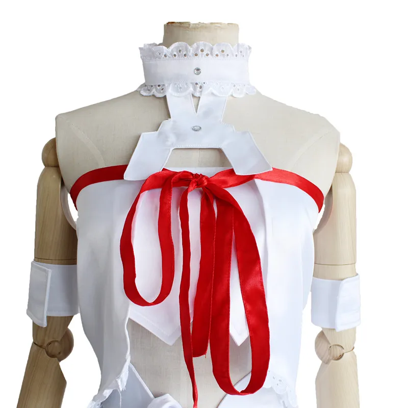 Hot Halloween Costumes Anime Yuuki Asuna Cosplay SAO Sword Art Online Costumes Skirt for Women Full Set White Dress with Wig