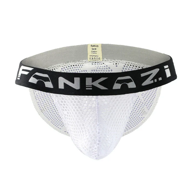

Sexy Gay Underwear Men Briefs Shorts Cueca Hollow Out Mesh Low Waist Panties Man Solid Seamless Underpants Briefs