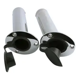 Boat Cast Fishing Rod Holder, Marine 316 Stainless Steel, Flush Mount, 2X