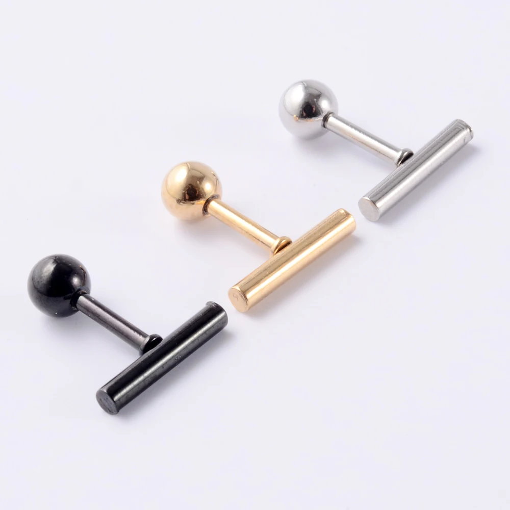 1Pc 16gX6mm Shaft Hanger Ear Studs Cartilage Helix Lobe Conch Ball Spring Upper Earrings Fashion Daith Piercings For Gift