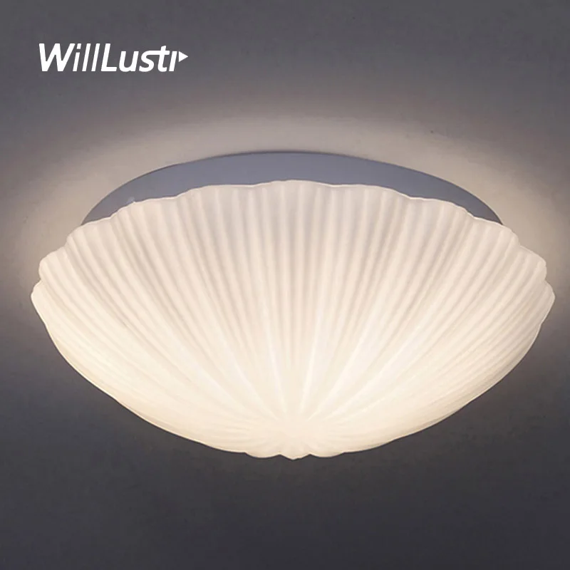 

Creative Glass Shell Ceiling Lamp Modern Flower Light Hotel Foyer Corridor Balcony Living Dinning Bedroom Minimalist Lighting